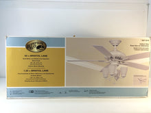 Load image into Gallery viewer, Hampton Bay 14948 Bristol Lane 52" Indoor White Ceiling Fan w Light Kit 321614