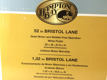 Load image into Gallery viewer, Hampton Bay 14948 Bristol Lane 52" Indoor White Ceiling Fan w Light Kit 321614