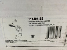 Load image into Gallery viewer, Delta T14494-SS Linden 1-Spray Tub & Shower Faucet Trim Kit, Stainless