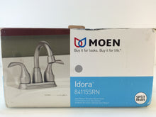 Load image into Gallery viewer, MOEN 84115SRN Idora 4" Centerset Bathroom Faucet, Spot Resist Brushed Nickel