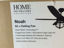 Load image into Gallery viewer, Home Decorators Collection 51505 Noah 52" Indoor Forged Iron Ceiling Fan 721967