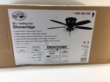 Load image into Gallery viewer, Hampton Bay 51829 Stoneridge 52" Matte Black Hugger LED Ceiling Fan 1003363328