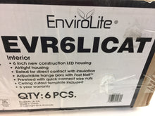 Load image into Gallery viewer, EnviroLite EVR6LICAT 6" LED Recessed Housing New Construction Can (6-Pack)