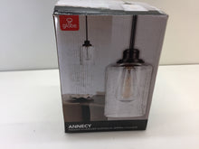 Load image into Gallery viewer, Globe Electric 60391 Annecy 1-Light Dark Bronze Pendant with Seeded Glass Shade