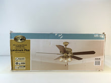 Load image into Gallery viewer, Hampton Bay HL52QV-P-3LC14 Landmark Plus 52" Polished Brass Ceiling Fan 525930