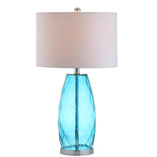 Load image into Gallery viewer, JONATHAN Y Juliette 26.5 in. Moroccan Blue Glass/Metal LED Table Lamp JYL4009B