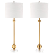 Load image into Gallery viewer, JONATHAN Y JYL2010A-SET2 Hollis Brass Metal Table Lamp Crystal Base (Set of 2)