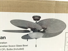 Load image into Gallery viewer, Hampton Bay 51328 Havana 48" Cambridge Silver Ceiling Fan with Light 600524