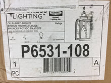Load image into Gallery viewer, Progress Lighting P6531-108 Refuge 1-Light Oil-Rubbed Bronze Hanging Lantern