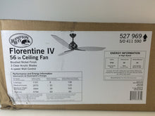 Load image into Gallery viewer, Hampton Bay AC299-BN Florentine IV 56" Indoor Brushed Nickel Ceiling Fan