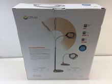 Load image into Gallery viewer, OttLite 43828C 56.75 in. LED 2-in-1 Magnifier Gray Floor and Table Lamp