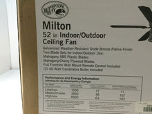 Load image into Gallery viewer, Hampton Bay Milton 52" Indoor/Outdoor Oxide Bronze Patina Ceiling Fan AC370-OBP