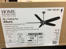 Load image into Gallery viewer, HDC 26669 99969 Altura 68 in. Indoor Brushed Nickel Ceiling Fan 1001749461