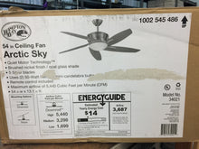 Load image into Gallery viewer, Hampton Bay 34021 Arctic Sky 54 in. Indoor Brushed Nickel Ceiling Fan 1002545486
