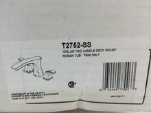 Load image into Gallery viewer, Delta Tesla T2752-SS 2-Handle Deck-Mount Roman Tub Faucet Trim Kit, Stainless