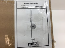 Load image into Gallery viewer, Mitzi H116101-AGB by Hudson Valley Lighting Tara 1-Light Aged Brass Wall Sconce
