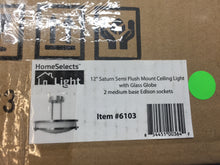 Load image into Gallery viewer, HomeSelects 6103 Saturn 2-Light Brushed Nickel Semi-Flush Mount Light
