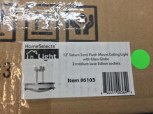 Load image into Gallery viewer, HomeSelects 6103 Saturn 2-Light Brushed Nickel Semi-Flush Mount Light
