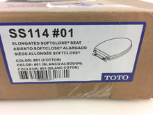 Load image into Gallery viewer, TOTO ss114#01 SoftClose Elongated Closed Front Toilet Seat in Cotton White