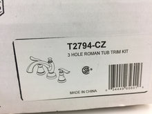 Load image into Gallery viewer, Delta T2794-CZ Linden Deck-Mount Roman Tub Faucet Trim Kit, Champagne Bronze