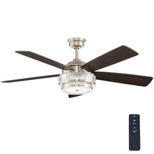 Load image into Gallery viewer, Home Decorators Collection 52384 Caldwell 52" LED Brushed Nickel Ceiling Fan