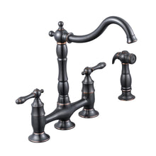 Load image into Gallery viewer, Glacier Bay 852N-05527H2 Lyndhurst Bridge Side Sprayer Kitchen Faucet Bronze