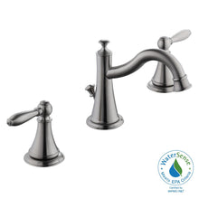 Load image into Gallery viewer, Glacier Bay 67574W-6004 Varina 8" Widespread High-Arc Bath Faucet BrushedNickel