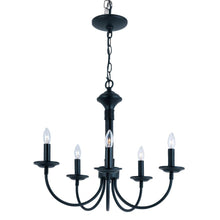 Load image into Gallery viewer, Trans Globe Lighting 9015BK Stewart 5Light Black Incandescent Ceiling Chandelier