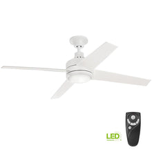 Load image into Gallery viewer, HDC 54727 Mercer 52" Integrated LED Indoor White Ceiling Fan 1002185120