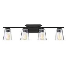 Load image into Gallery viewer, Filament Design CLI-SH277894 32 in. 4-Light Black Vanity Light with Clear Glass