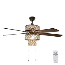 Load image into Gallery viewer, River of Goods 18913 52" Silver Ceiling Fan w Punched Metal Triple-Tiered Clear