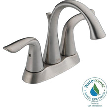Load image into Gallery viewer, Delta 2538-SSMPU-DST Lahara 4" Centerset 2-Handle Bathroom Faucet Stainless