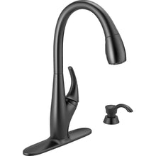 Load image into Gallery viewer, Delta 19912-BLSD-DST DeLuca Pull-Down Sprayer Kitchen Faucet Matte Black