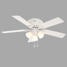 Load image into Gallery viewer, Hunter 53011 Reinert 52" Indoor Low Profile White Ceiling Fan with Light Kit