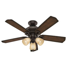 Load image into Gallery viewer, Hunter 52097 Haddington 46" Indoor Onyx Bengal Bronze Ceiling Fan with Light