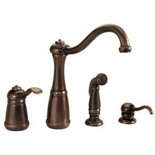 Load image into Gallery viewer, Pfister LG26-4NUU Marielle Side Sprayer Kitchen Faucet & Soap Dispenser Bronze