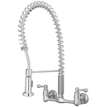 Load image into Gallery viewer, Tosca 255-K820-SS-T 2-Handle Wall-Mount Pull-Down Sprayer Kitchen Faucet in SS