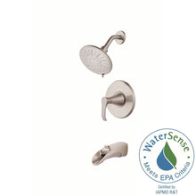 Load image into Gallery viewer, Pfister 8P8-WS2-BRSK Brea 1-Handle 3-Spray Tub and Shower Faucet Brused Nickel