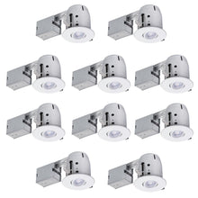 Load image into Gallery viewer, (10-pk) Globe Electric 90954 4" White IC Rated Round Recessed Lighting Kit