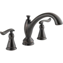 Load image into Gallery viewer, Delta T2794-RB Linden Deck-Mount 3 Hole Roman Tub Trim Kit Venetian Bronze