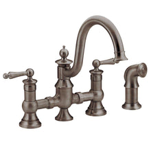 Load image into Gallery viewer, MOEN S713ORB Waterhill High-Arc Bridge Kitchen Faucet Oil-Rubbed Bronze