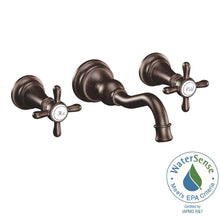 Load image into Gallery viewer, MOEN TS42112ORB Weymouth Wall Mount High-Arc Bathroom Faucet Oil Rubbed Bronze