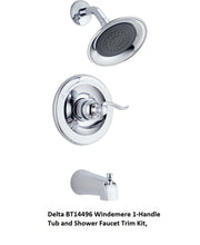 Load image into Gallery viewer, Delta BT14496 Windemere 1-Handle Tub and Shower Faucet Trim Kit, Chrome