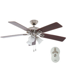 Load image into Gallery viewer, Hunter 53117 Sontera 52" Indoor Brushed Nickel Ceiling Fan with Remote