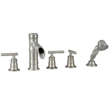 Load image into Gallery viewer, Pegasus 879-0004 Bamboo 3-Handle Roman Tub Faucet, Brushed Nickel