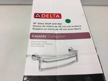 Load image into Gallery viewer, Delta 79710 Cassidy 18 in. Glass Bathroom Shelf with Towel Bar in Chrome