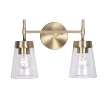 Load image into Gallery viewer, Kenroy Home 93982AB Delgato 2-Light Antique Brass Bathroom Vanity Light