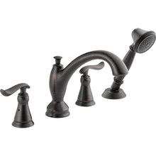 Load image into Gallery viewer, Delta T4794-RB Linden 2-Handle Deck-Mount Roman Tub Faucet Venetian Bronze
