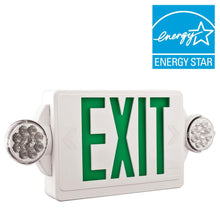 Load image into Gallery viewer, Lithonia Lighting 2-Light LED White w/ Green Stencil Exit Sign/Emergency Light