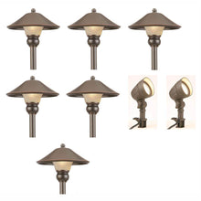 Load image into Gallery viewer, Hampton Bay IWV6628L Bronze Pathway Light & Flood Light Kit (8-pk) 1001488928